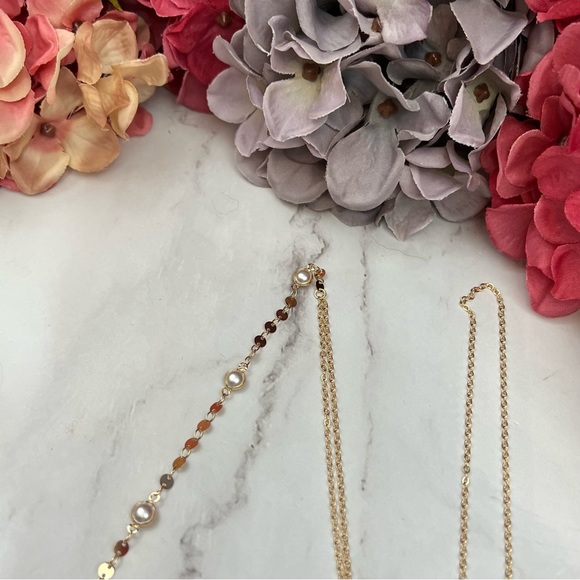 Long Tassel Pearl and Round Disc Necklace - Picture 11 of 16